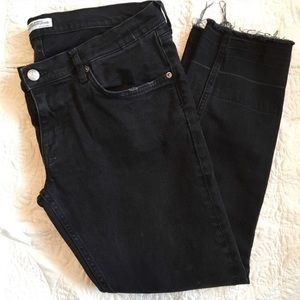 Zara raw hem black denim